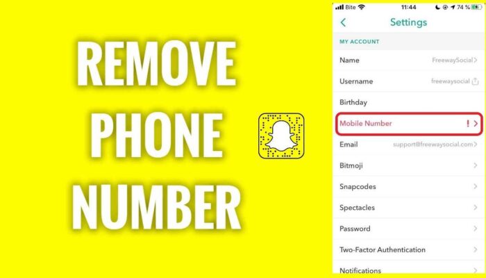 how to remove phone number from snapchat